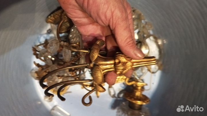 Люстра бронза старинная