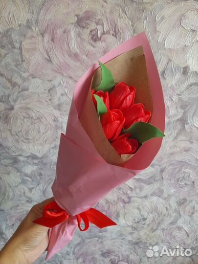 Букет тюльпанов из мыла к 8 марта