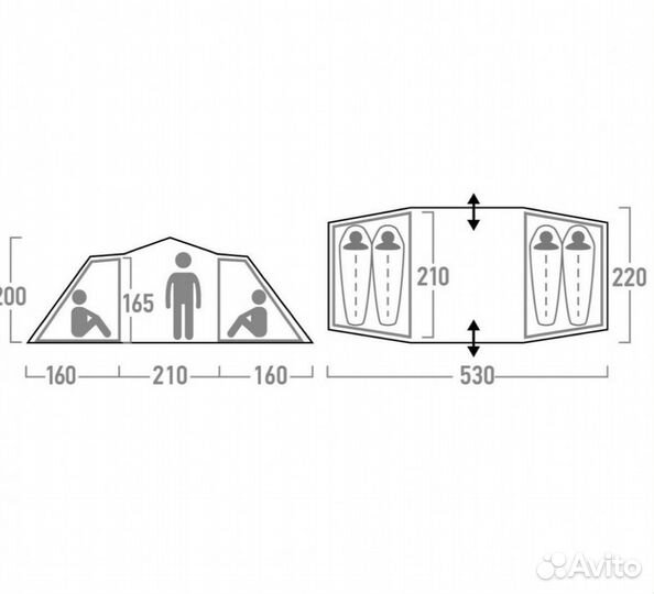 Палатка туристическая 4 местная бу