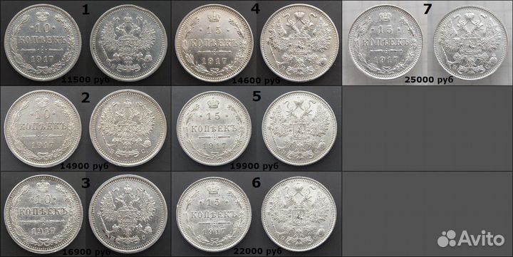 15 копеек 1917 года. Редкие монеты России