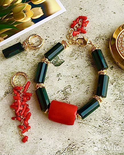 Серьги из натуральных камней кольца Конго