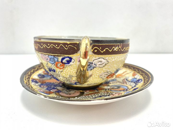 Чайные Пары Япония Винтаж Яркая Роспись 1920-е