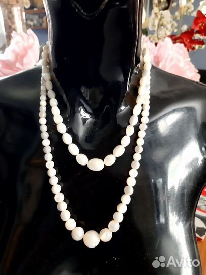 Старинные бусы натуральный перламутр, Баламуты