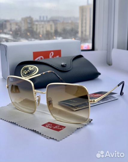 Очки ray ban square коричневые
