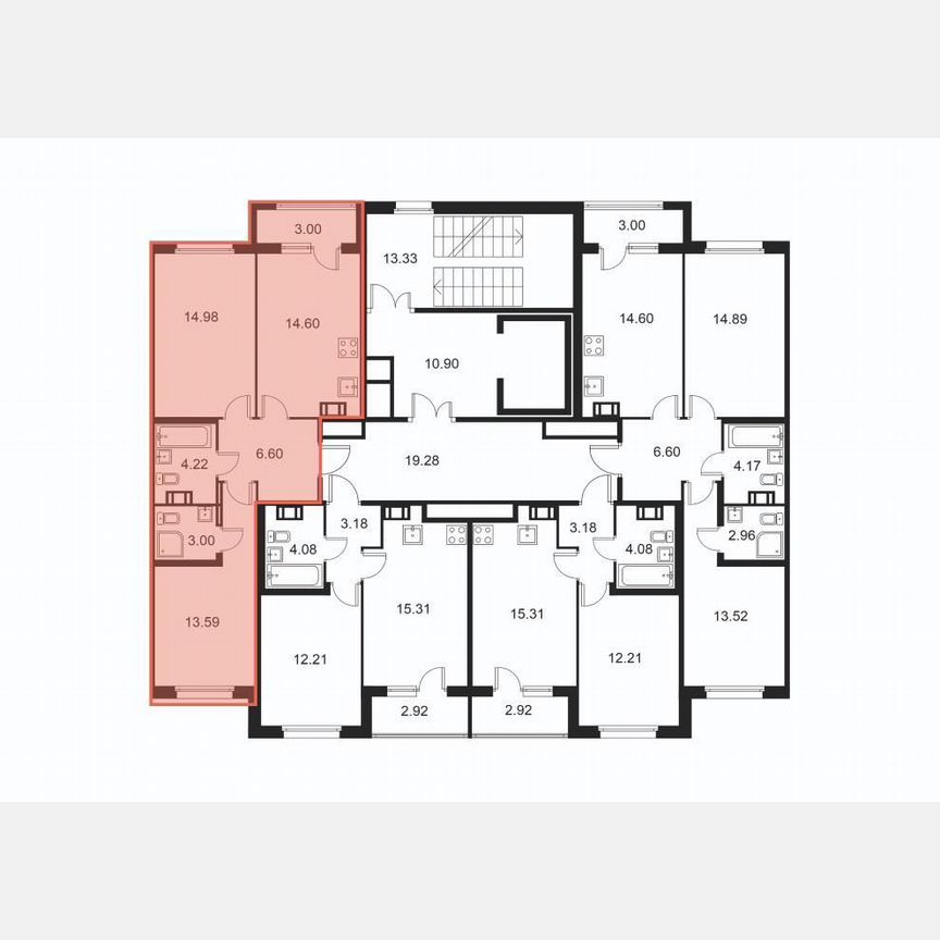 2-к. квартира, 58,5 м², 4/9 эт.