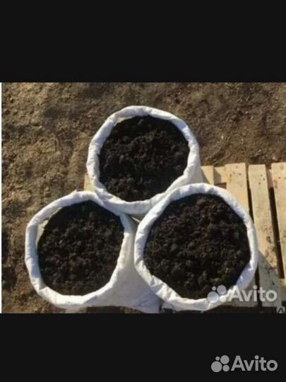 Чернозем в мешках конский перегной