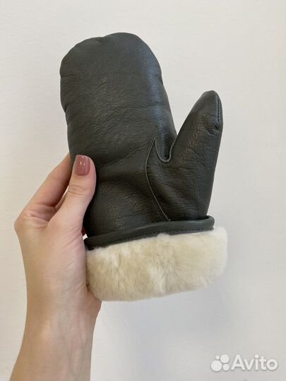Варежки из натуральной кожи зимние из овчины