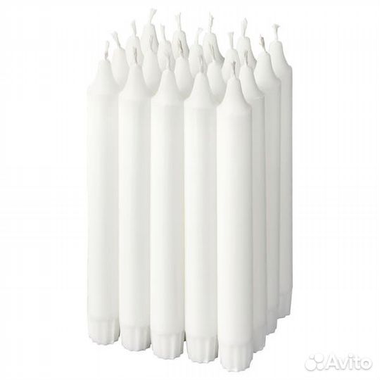 Jubla IKEA 601.919.16 Неароматическая свеча неоплывающая 19 см. Белый