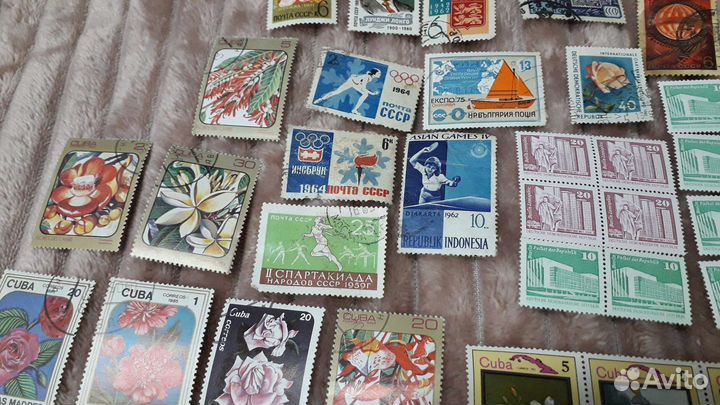 Почтовые Марки Почта СССР Цветы Спорт 1959 - 1985