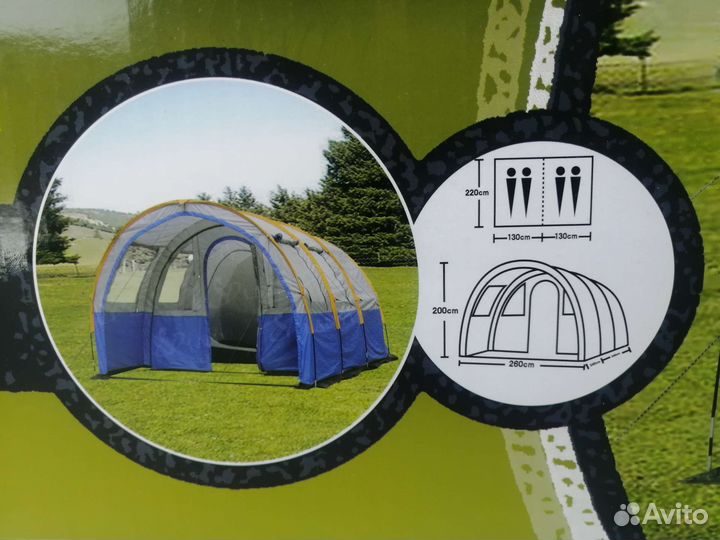 Палатка полусфера 4-х местная с большим тамбуром
