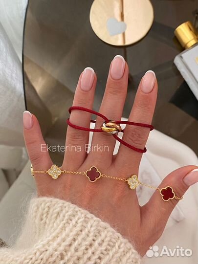 Cartier браслет нить trinity цвет бордо