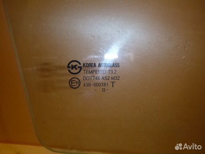 Стекло двери передней правой hyundai solaris 2010