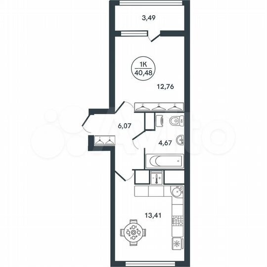 1-к. квартира, 40,5 м², 10/17 эт.