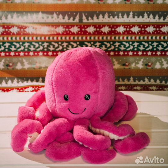 Плюшевый осьминог (голубой, синий, розовый)