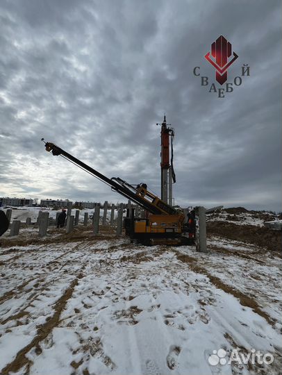 Забивка жб свай / Свайный фундамент