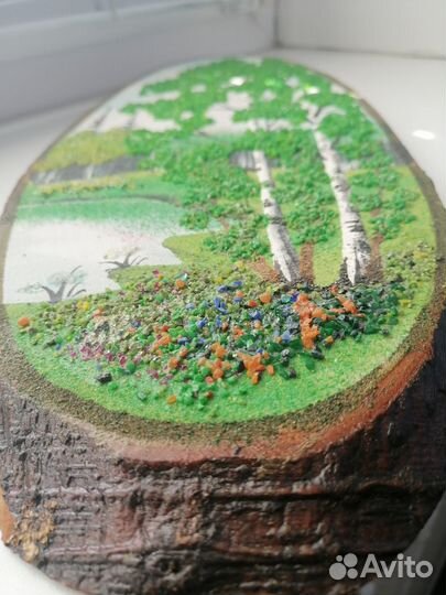 Панно СССР на спиле дерева ручной работы