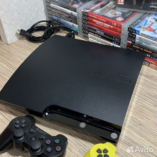 Sony PS3 PlayStation 3 Slim + 35Игр + 2Геймпада