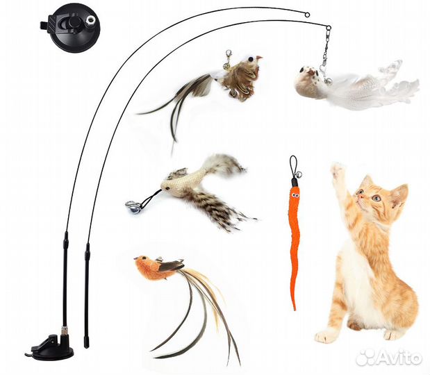 Интерактивная игрушка для кошек с присоской