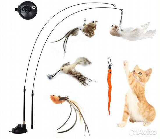 Интерактивная игрушка для кошек с присоской