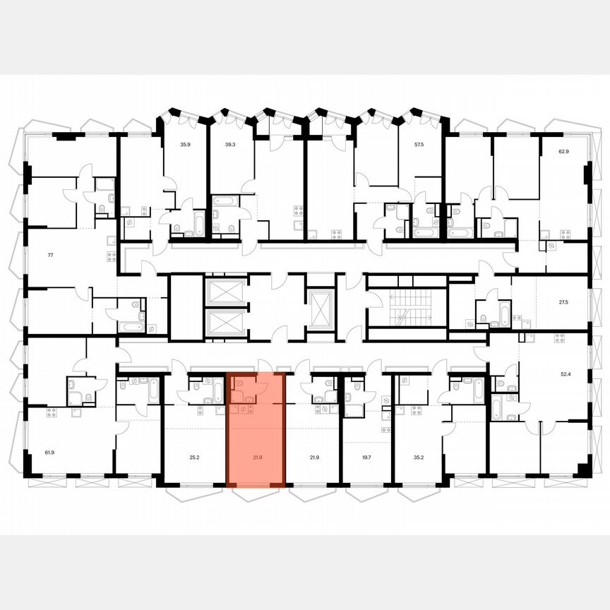 Квартира-студия, 21,9 м², 21/24 эт.