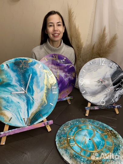 Часы из эпоксидной смолы, мастер-классы по смоле