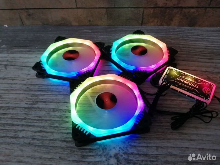 Комплект вентиляторов argb Coolmoon 6шт