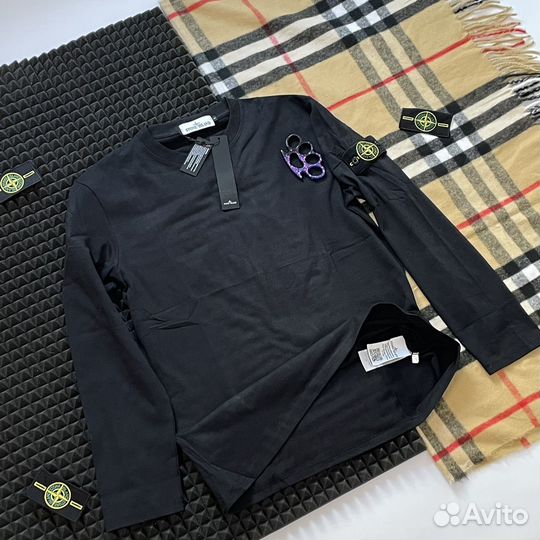 Stone island свитшот черный + легит патч