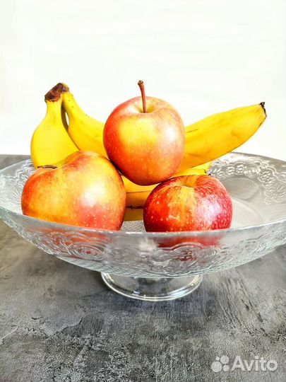Фруктовница на ножке стекло бу