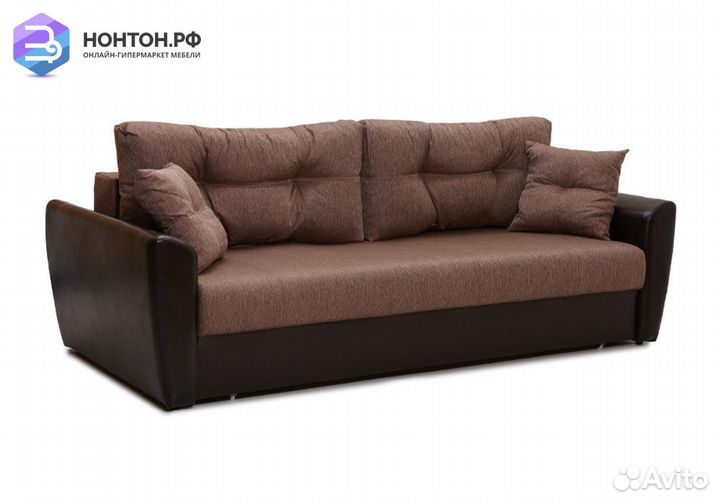 Диван еврокнижка Амстердам коричневый
