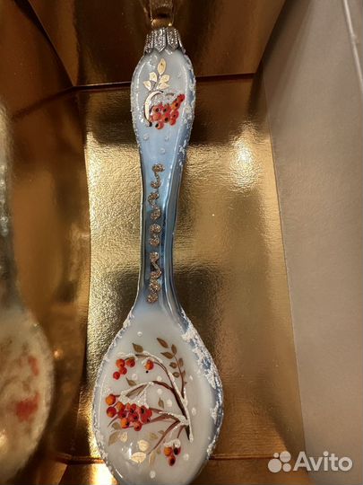 Елочные игрушки ариель ложка морозная рябина