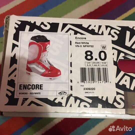 Женские сноубордические ботинки vans encore