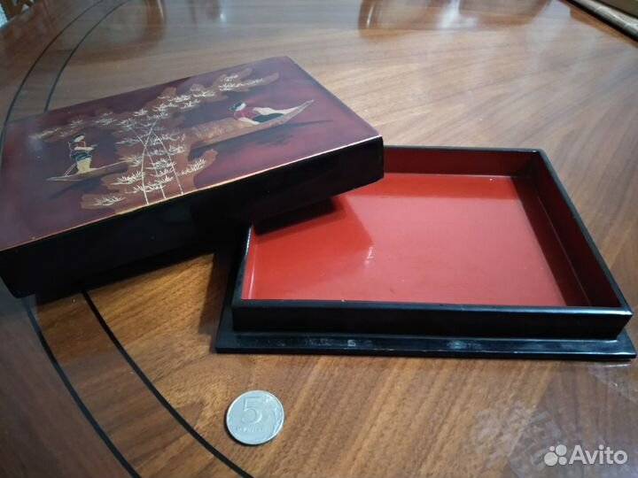 Шкатулка винтажная деревянная