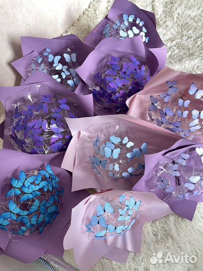 Букеты из бабочек со светящимися огоньками