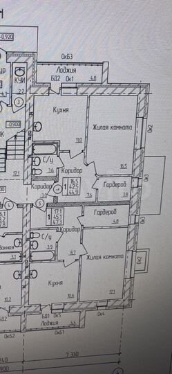 1-к. квартира, 47,4 м², 3/6 эт.