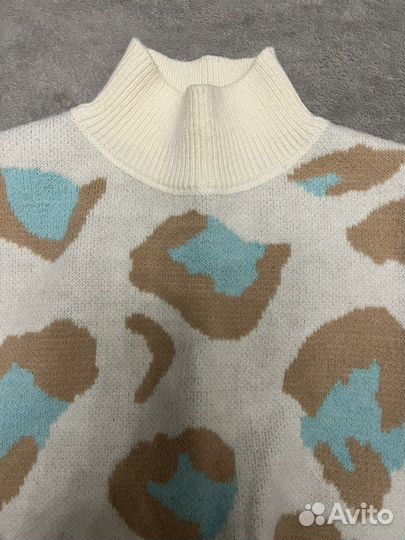 Свитер леопардовый принт удлиненный