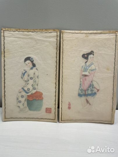 Набор старинных открыток с вышивкой