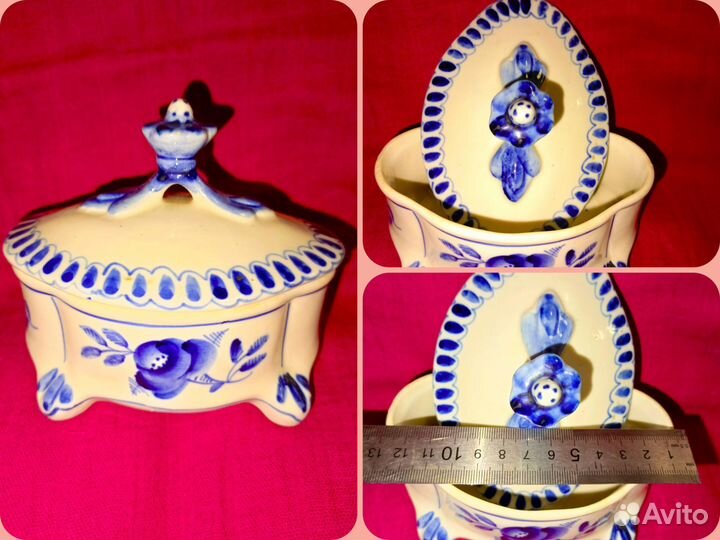 Конфетница, шкатулка гжель