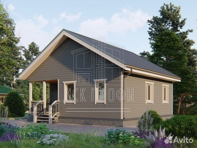 Каркасный дом под ключ 56м2 8*8