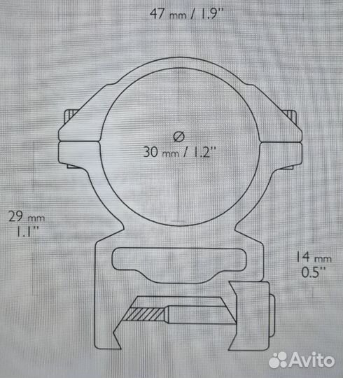 Кольца Hawke weaver с выносом 46мм на 30мм трубу