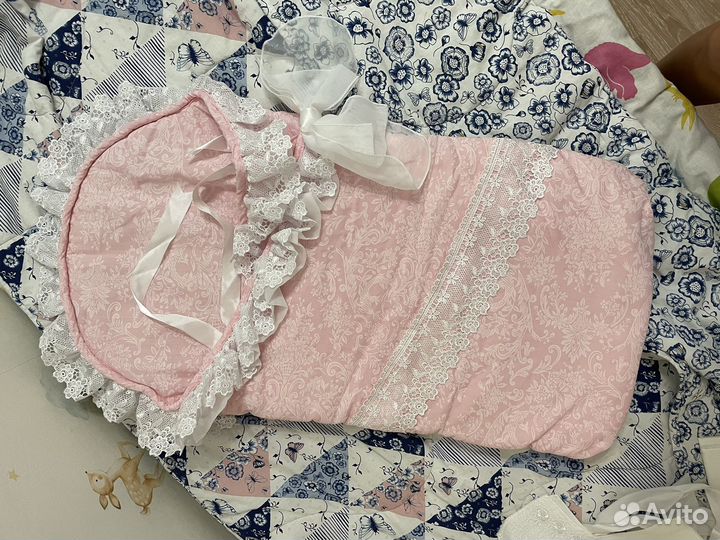 Конверт на выписку для девочки демисезонный