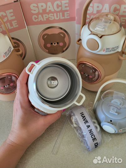 Детский термос с трубочкой