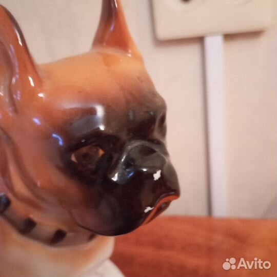 Собака бульдог статуэтка фарфор лфз