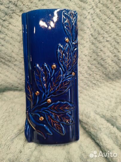 Ваза фарфоровая СССР, кобальт, Бронница