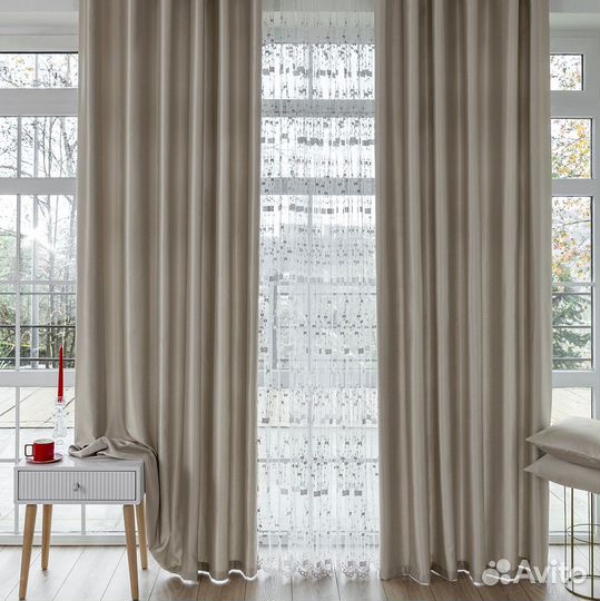 Шторы сатен Адора сливочный