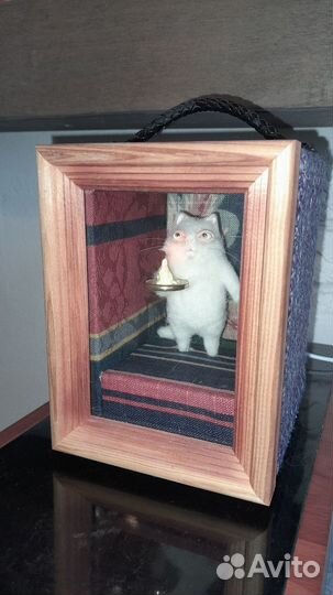 Ночник ручная работа кот