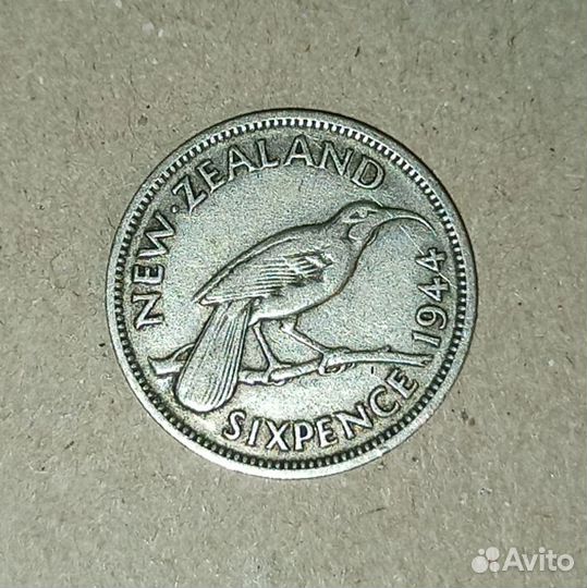 6 пенсов 1944 Новая Зеландия. Серебро