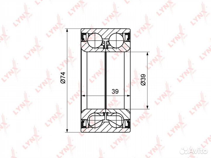Подшипник ступицы lynxauto WB-1149