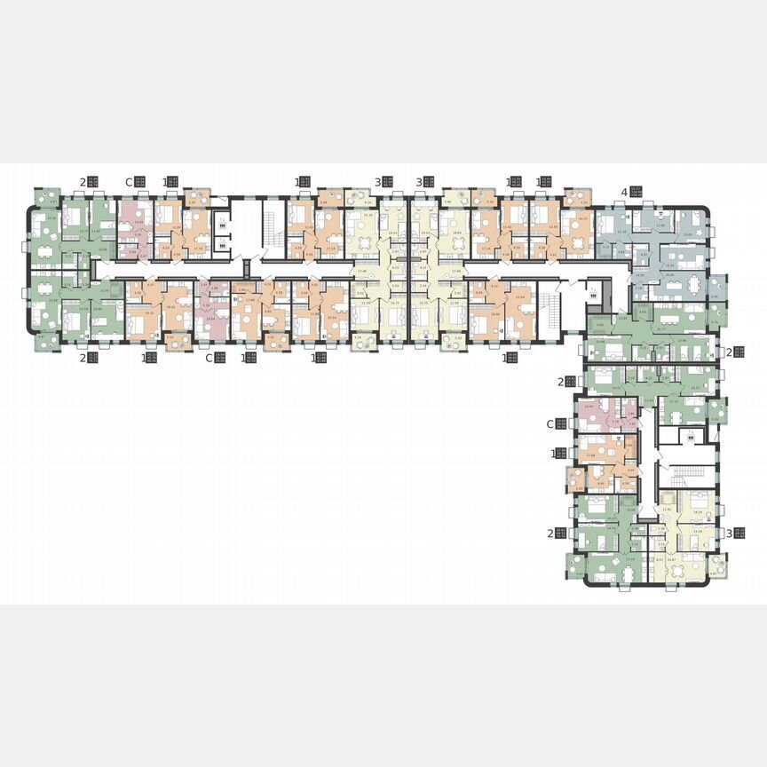 2-к. квартира, 71,6 м², 3/6 эт.