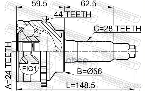 0510-041A44 ШРУС наружный к-кт Mazda Tribute 0