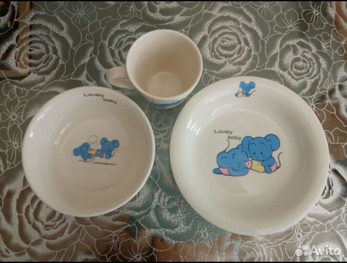 Набор детской посуды керамика